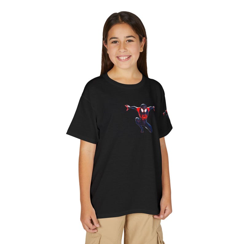 Miles Morales Spider-Man graphic T-Shirt | Kids superhero tee image 1