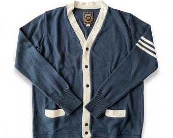 Vintage 50s 1950s Varsity Letterman Campus Wool Cardigan Sweater