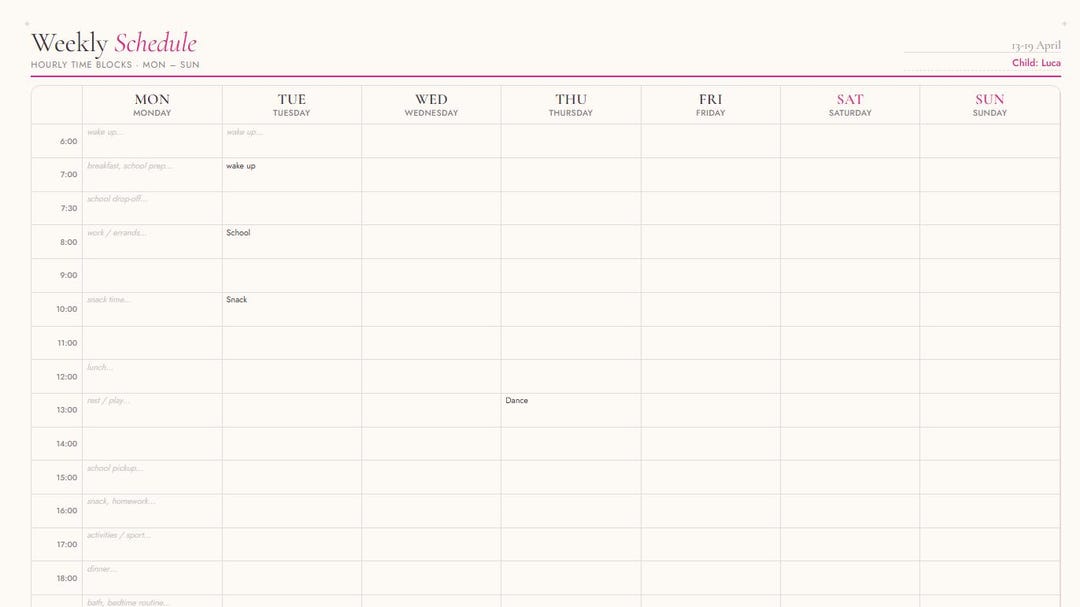 Busy Mom Weekly Planner Printable | Kids Activity Schedule | Pastel ...