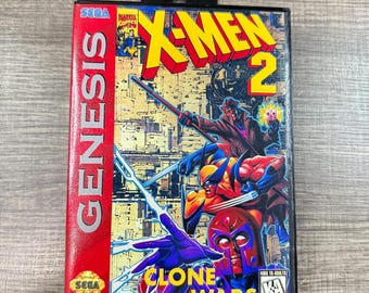 X-men 2 clone wars custom game case for Sega genesis, collector’s case