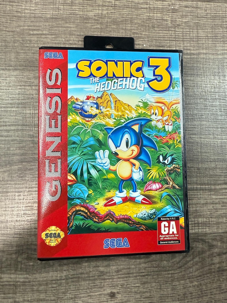 Sonic the Hedgehog 3 Custom Game Case for Sega Genesis, Collector’s ...