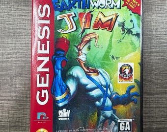 Earthworm Jim custom game case for Sega genesis, collector’s case