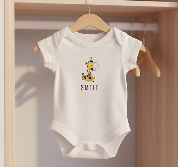 Minimal Giraffe Baby Bodysuit, Cotton Unisex Infant Onesie