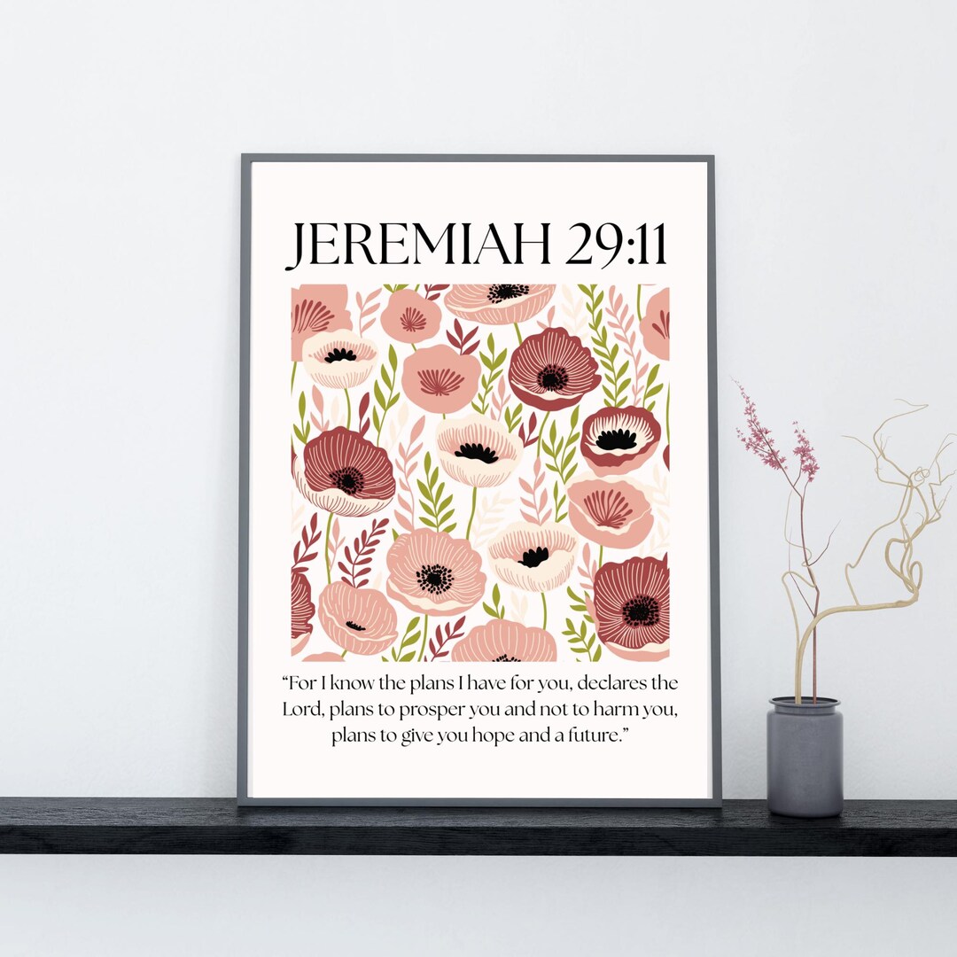 Jeremiah 29:11 Bible Verse Printable Wallart Digital Download on ...