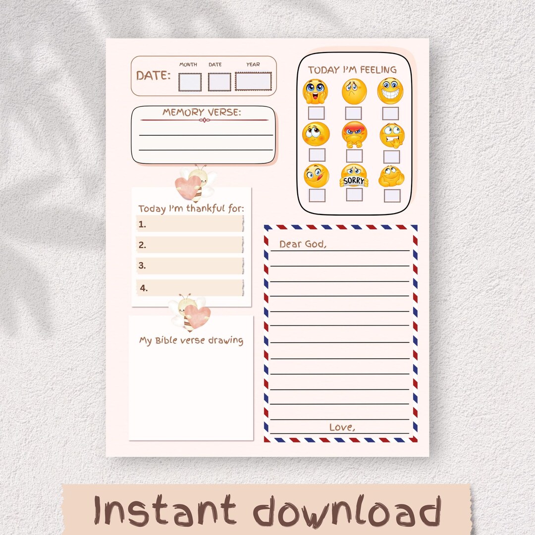 My Time With God Prayer Journal Worksheet for Girl, Bible Study for ...