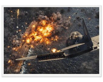 Wendepunkt - Die Schlacht von Midway. Mattpapier in Museumsqualität mit Holzrahmen