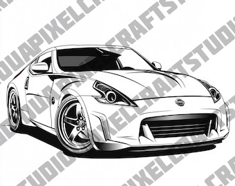 370Z Inspired Car Art Set – Modern Automotive Illustrations (Digital Download )