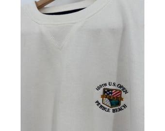 Vintage Cutter & Buck 100th US Open Pebble Beach 2000 Sweater Mens L Oversized