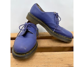 Vintage Dr. Martens 14046 Purple Leather Lace Up Oxford Shoes Womens 8 Mens 7