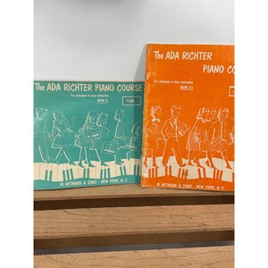 Libri del corso di pianoforte di Ada Richter, edizione vintage del 1954, II e III, M Witmark Sons Music Instr.