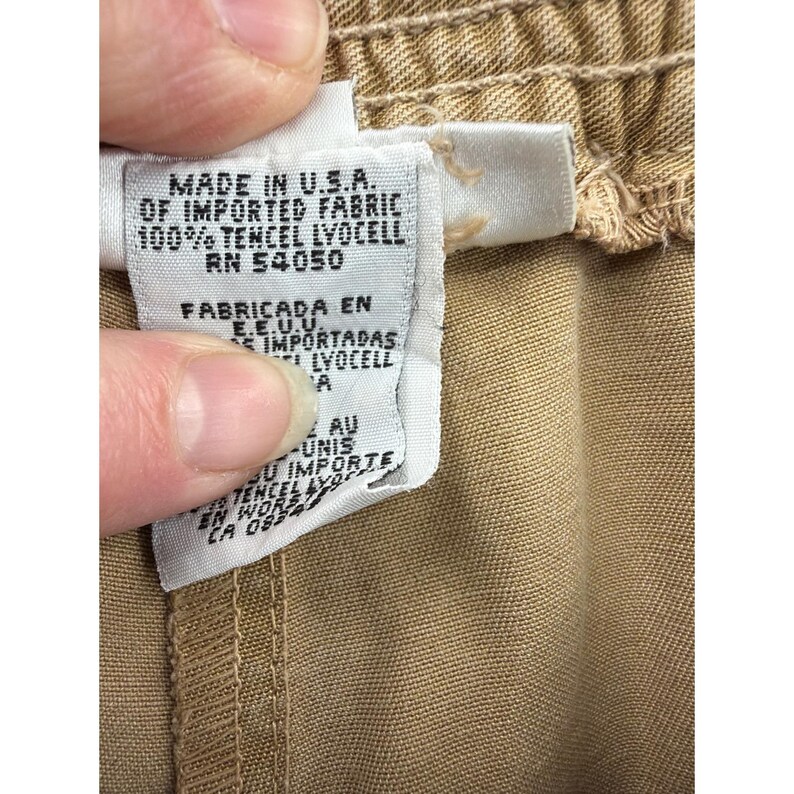Jones New York Sport Tan, Khaki Tencel Caprisbroek Met Wijde Pijpen Dames 6 Made USA afbeelding 7
