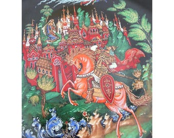 1988 Ruslan and Ludmilla Russian Legends Handpainted Collector Plate Paperwork
