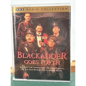 May include: A BBC Radio Collection audio cassette case featuring Blackadder Goes Forth. The cover displays four individuals in military uniforms with the title in red text and the subtitle Six Front Line Episodes from our correspondents.