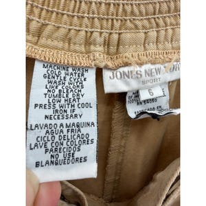Jones New York Sport Tan, Khaki Tencel Caprisbroek Met Wijde Pijpen Dames 6 Made USA afbeelding 6