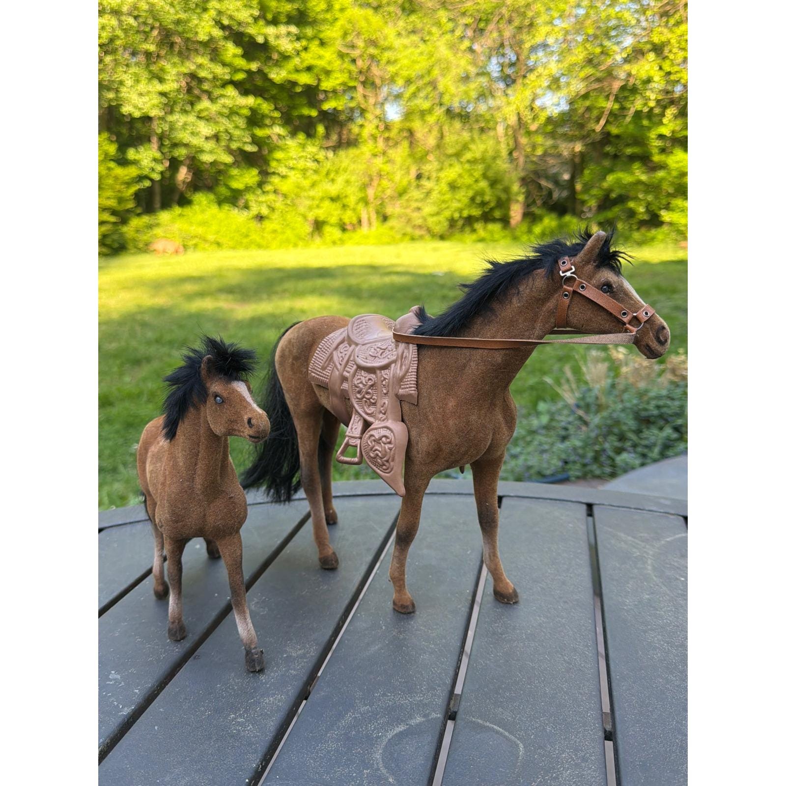 Flocked toy horses - Etsy 日本