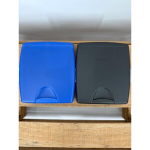 2 Case Logic 12 CD DVD Storage Hard Cases Blue Black ProSleeve Plastic Binder