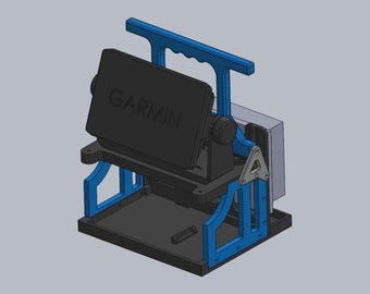 Lanzadera de pesca universal para Garmin LiveScope-Lowrance ActiveTarget - Caja de batería portátil Ah - Soporte para poste con copa luminosa