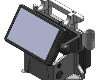 Lanzadera de pesca universal para Garmin LiveScope-Lowrance ActiveTarget - Caja de batería portátil Ah - Soporte para poste con copa luminosa