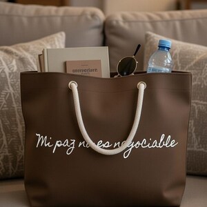 Bolso Weekender Mujer Grande | MI PAZ no es negociable | Bolso de fin de semana para mujer empoderada