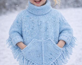 Crochet Child & Adult Poncho Pattern in ENG and German