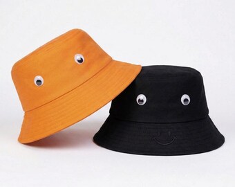 Sombrero de pescador con ojos saltones – Gorra de pescador urbana 3D – Sombrero de sol unisex de moda para festivales