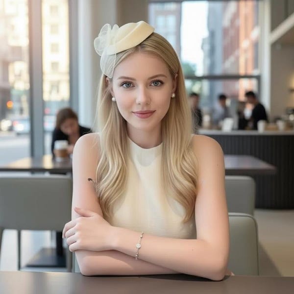 Vintage Cloche Hut mit Netzschleier – Eleganter Perlen Fascinator für Hochzeitsgäste, Tea Party, Kirche & formelle Anlässe