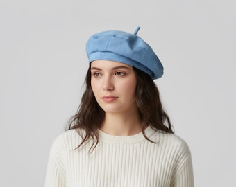 Boina ligera de mezcla de lino y algodón – Gorro de pintor transpirable para el verano