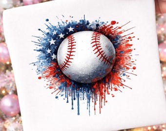 Baseball American Flag PNG, 4th of July Baseball Sublimation, Patriotic America Design, USA Shirt Graphic,
