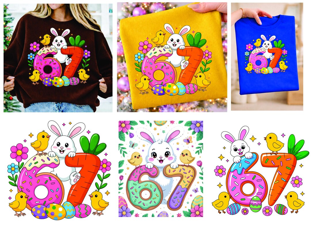 Happy Easter Day 67 Bunny PNG, Six Seven Easter Day, 67 Easter Egg Png ...