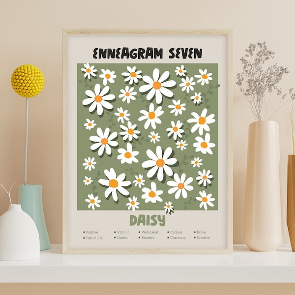 Enneagram Seven Daisy Flower Poster *Digital File*