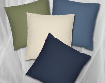 Navy, Dusty Blue, Olive, Ivory Cushion Covers, Matching colors for "Blue Cream Floral" accent