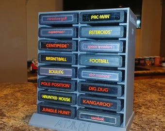 Atari 2600 Game Cartridge Holder - Video Game Storage Stand | 3D Printed Display