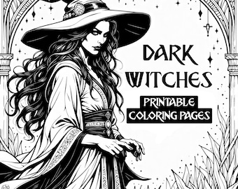 Coloring Pages – Dark Witch Coloring Book – Printable PDF