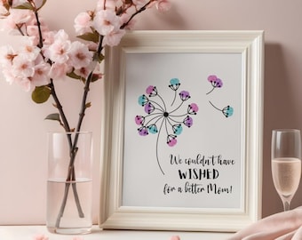 Printable Mother’s Day Dandelion Thumbprint Art Craft for Kids & Toddlers | We couldn’t have wished for a better mom | Print at Home PDF