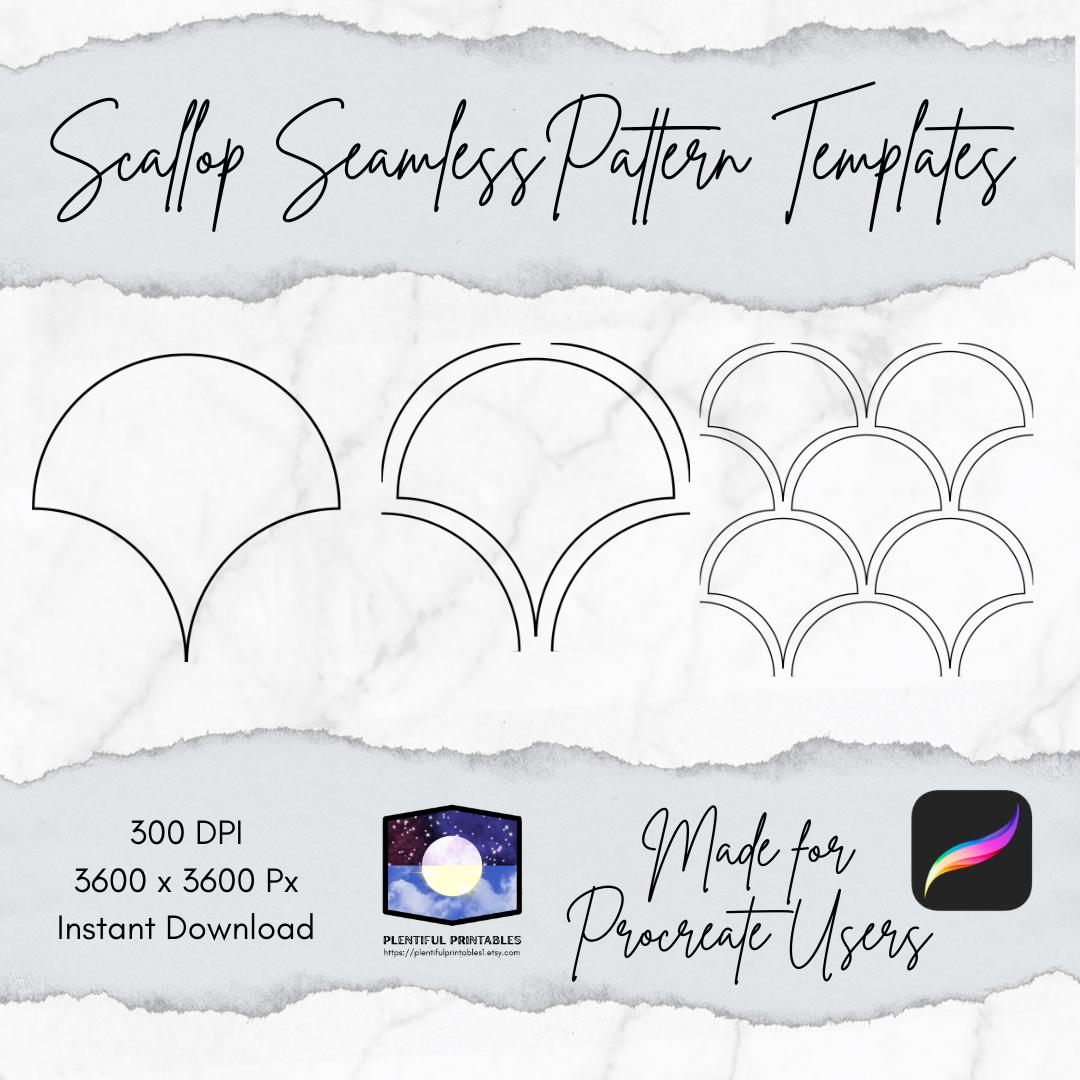 Scallop Seamless Pattern Template for Procreate Artists and Surface ...