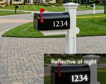 Reflective Mailbox Number Sticker | Personalized Address Decal | Choose from Classic or Modern Fonts