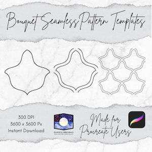 Bouquet Seamless Pattern Template for Procreate Artists and Surface Pattern Designers | Digital Download .procreate file, 12x12, 300 DPI