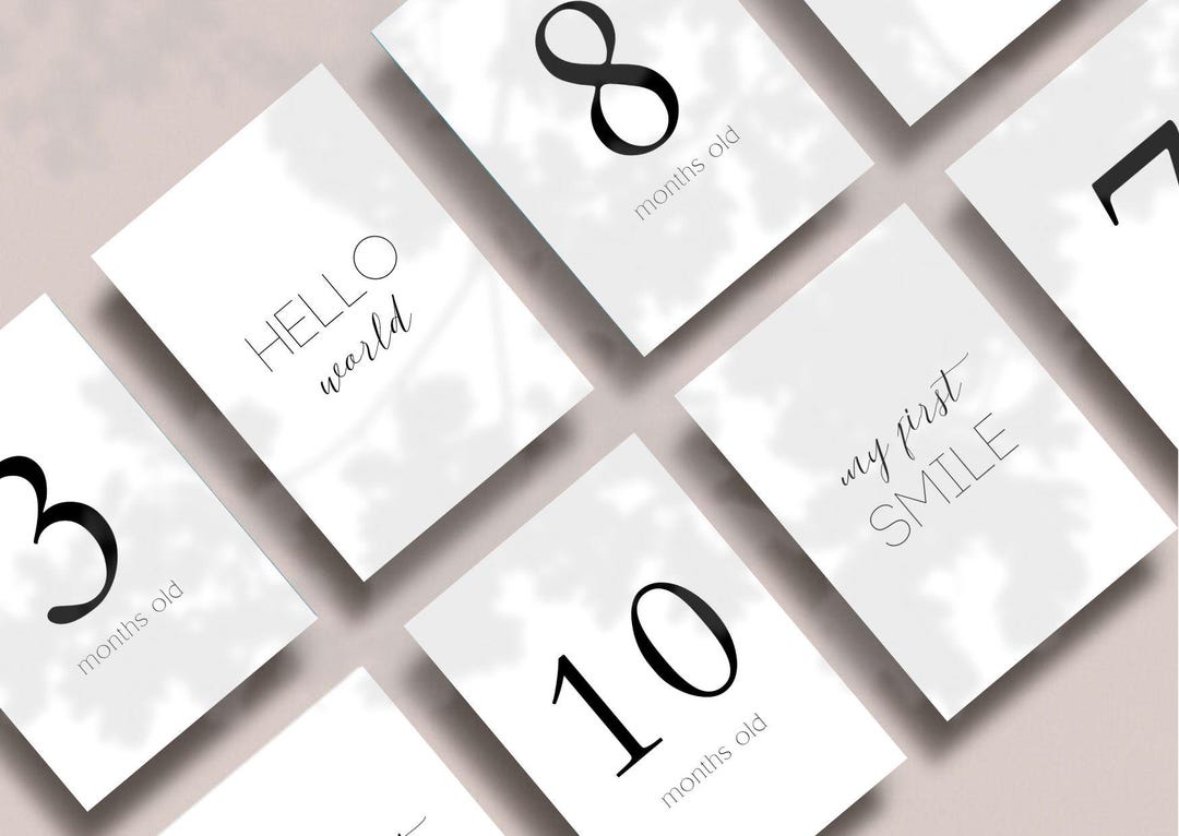 Minimal Baby Milestone Cards – Neutral Monthly Baby Keepsake (instant ...