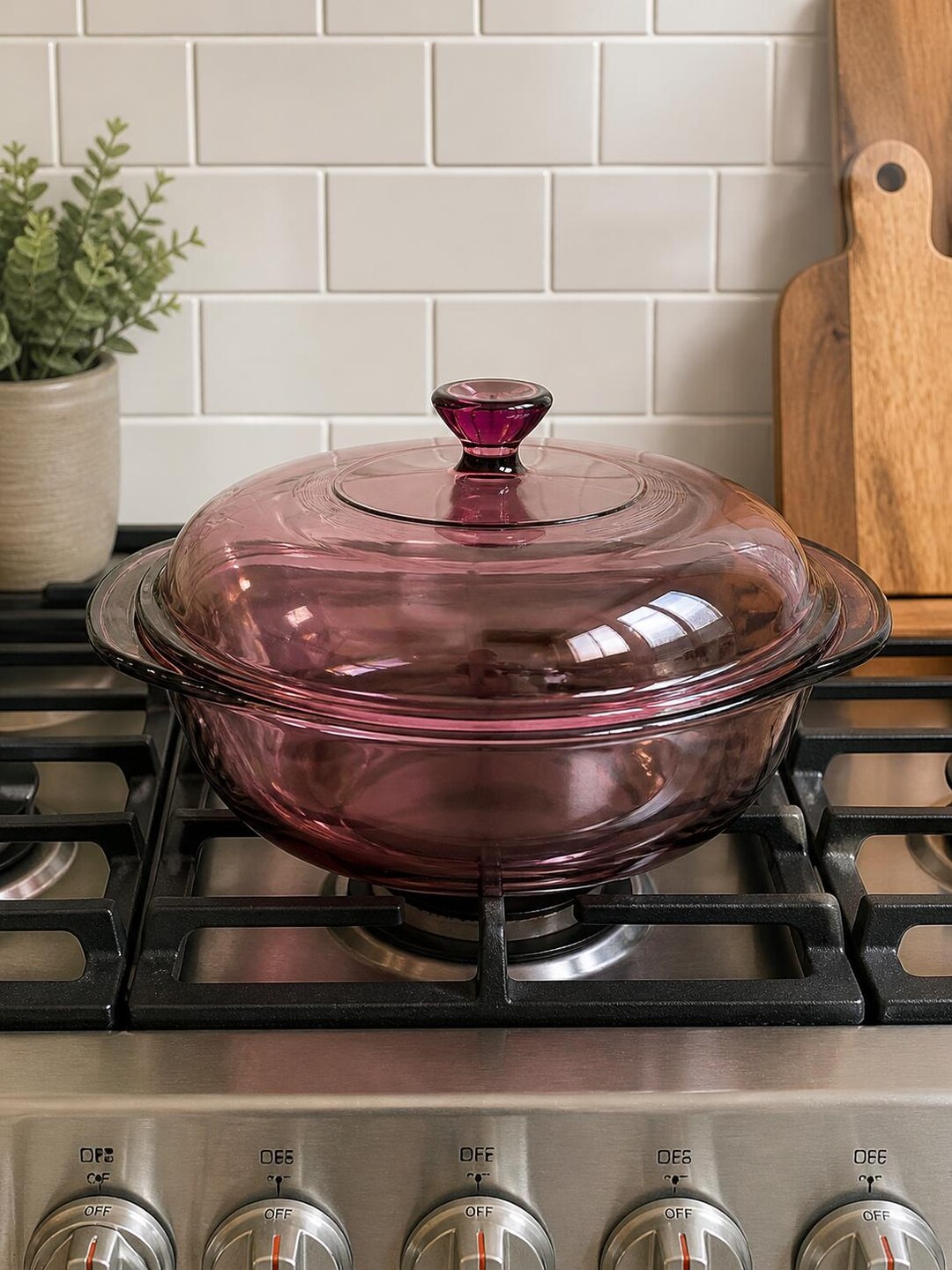 Pyrex Cranberry Vintage Pyrex Vision Cranberry Round Casserole Dish – 8.75” Glass ...