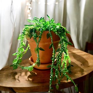 Perlen Kristall Pflanze Sun Catcher | Terrakotta-Topf, Glasranken, AB-Kristalle