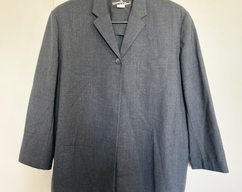 Hino & Malee Blazer Damen Größe S Grau Ausgezeichnete Vintage Wolle Made in USA Luxus