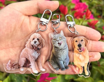 Personalisierter Haustier Foto Acryl Schlüsselanhänger: Personalisierter Hund & Katze Geschenk, Haustier Erinnerungsgeschenk