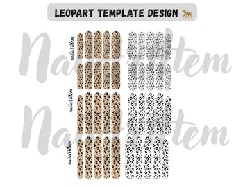 Adesivi per unghie con stampa leopardata – Adesivi per unghie con stampa animalier beige e neri – Manicure fai da te facile – Nail art lucida