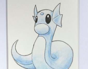 Watercolor and Ink Dratini