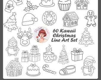 60 Christmas Digital Stickers GoodNotes | Sticker Planner PNG