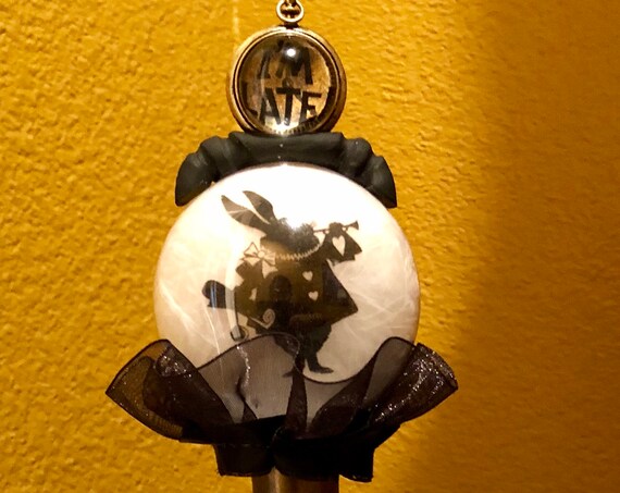Alice in Wonderland Disney White Rabbit Halloween decor Crystal Ball