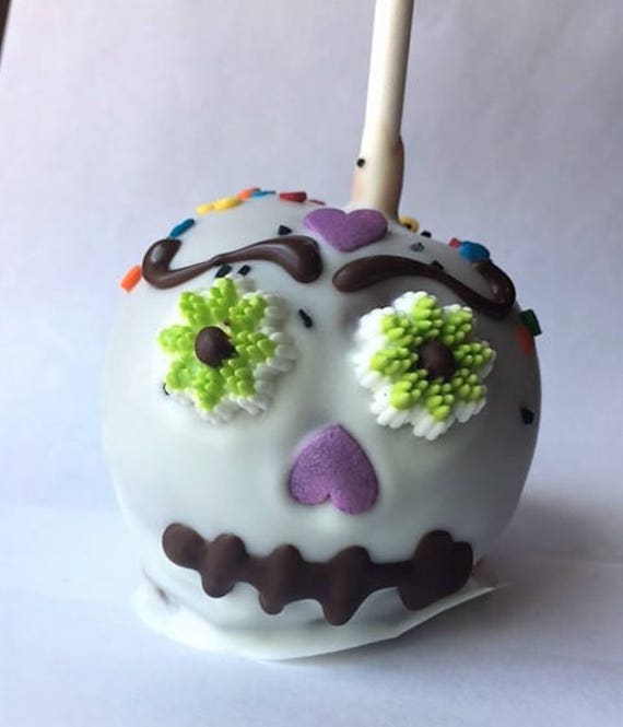 Dia De Los Muertos caramel apple Day of the Dead Caramel apple party favor party prob