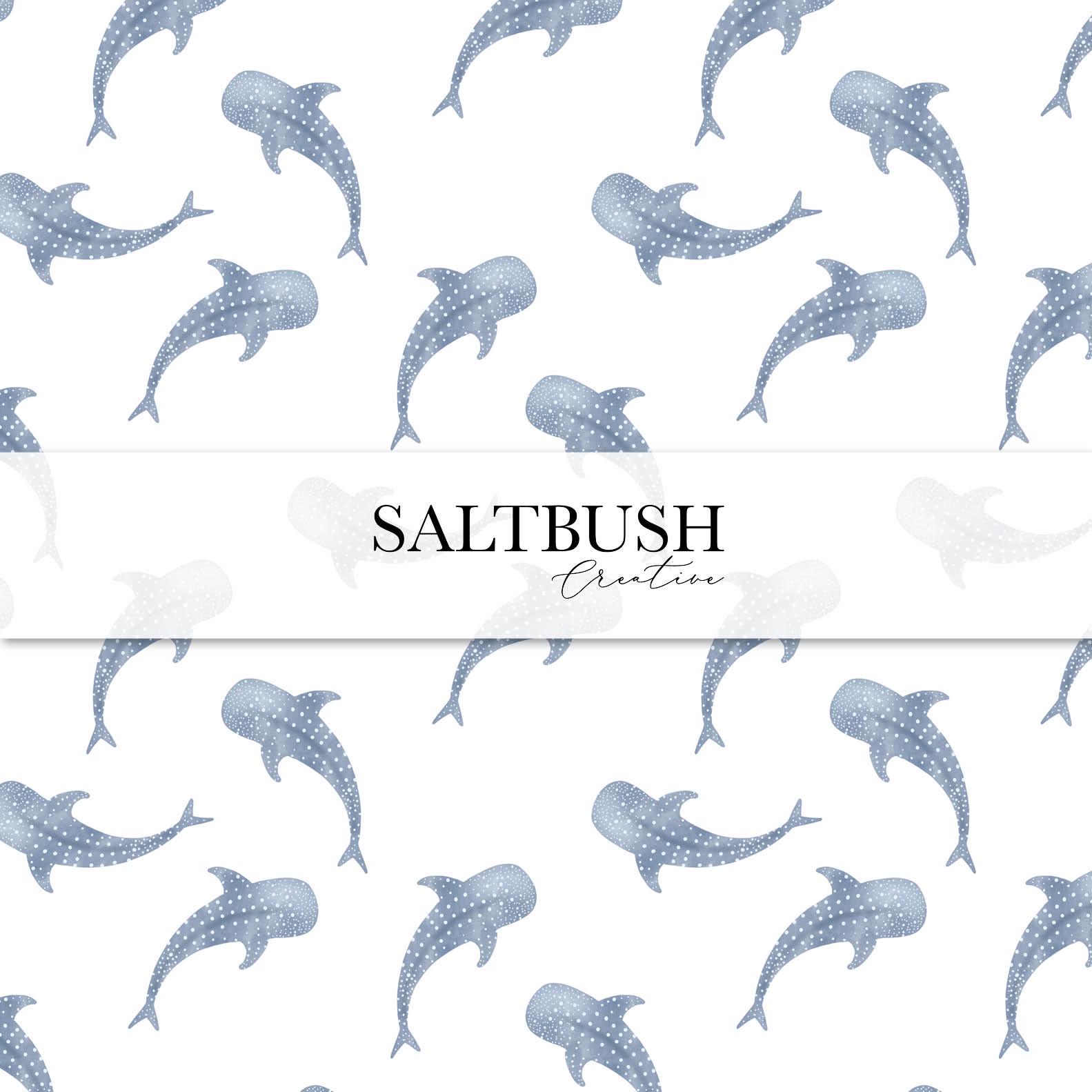 Whale Shark Seamless Pattern | Gentle Ocean Marine Animal Digital Paper ...