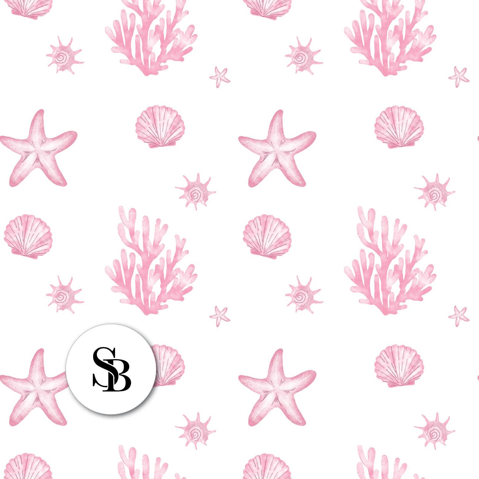Pink Sea Pattern Pink Coastal Seamless Pattern - Watercolour, Repeating File, Personal ...
