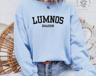 Officially Licensed Lumnos Emarion Embroidered Crewneck Sweatshirt | Collegiate Style | Spark of the Everflame by Penn Cole Merch
